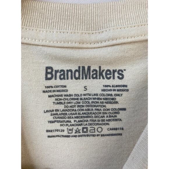 BrandMakers Y2K Retro Graphic T-shirt Men S Cream Tequila Breakfast Print Tee - Picture 4 of 7